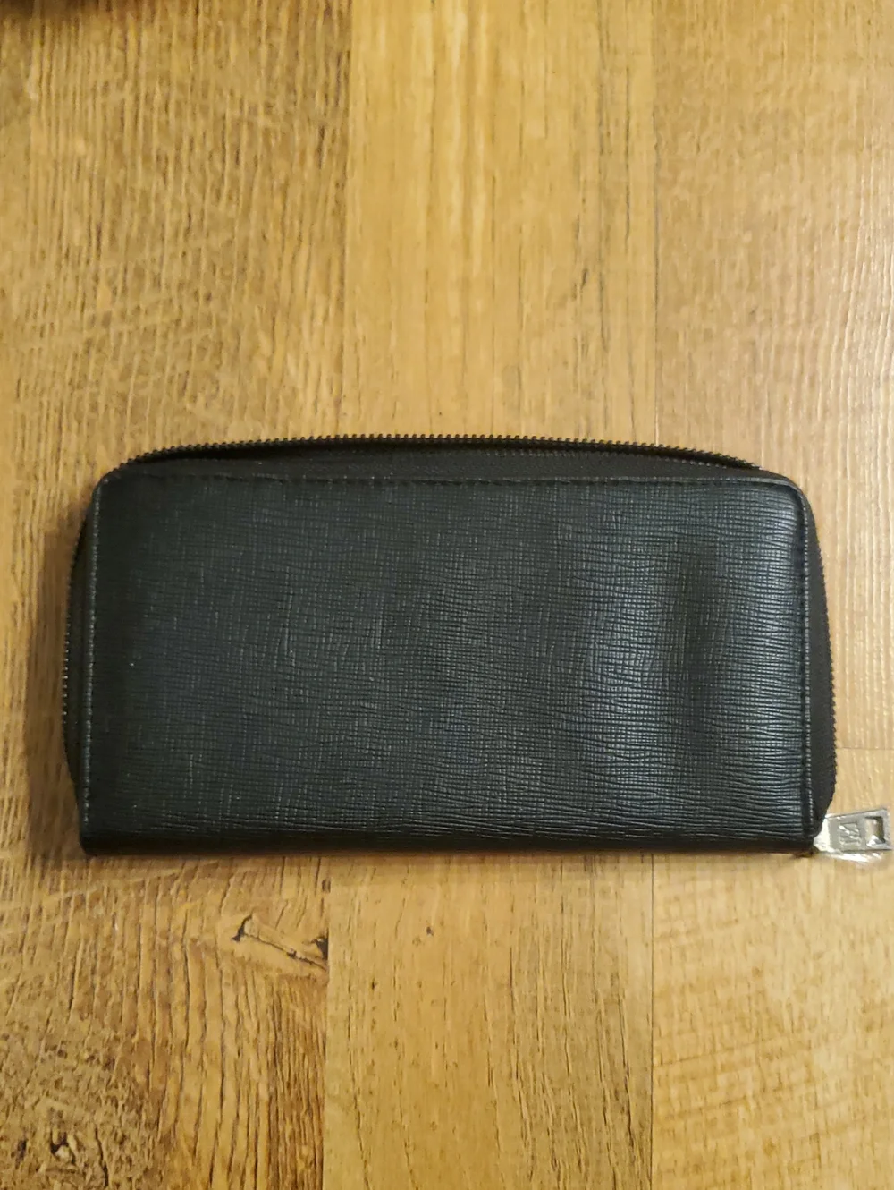 Badgley Mischka New Black Wallet with Silver Monogram Plaque